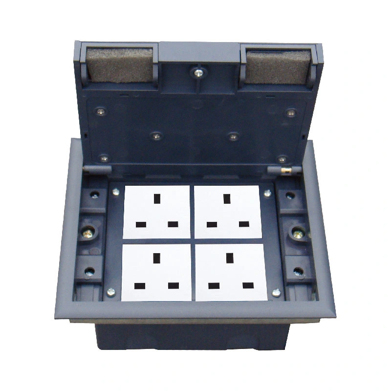 8 Module Capacity Socket Box Black Cover Пластикалык Floor Socket