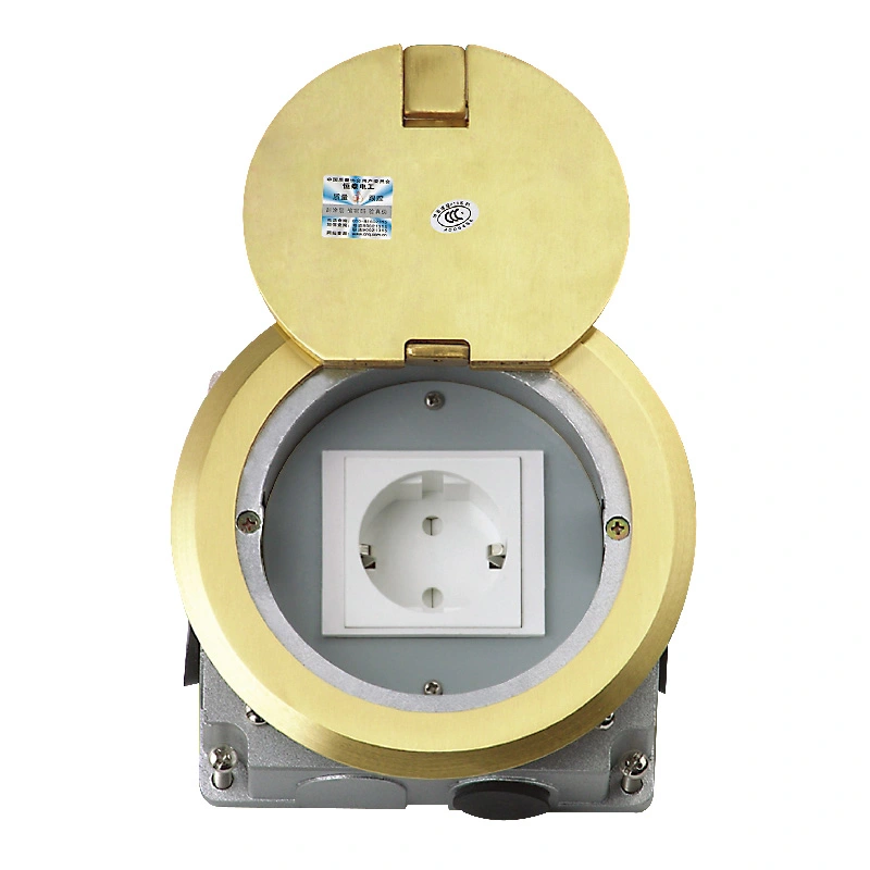 Round Cover Floor Socket Brass Alloy Socket